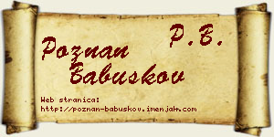 Poznan Babuškov vizit kartica